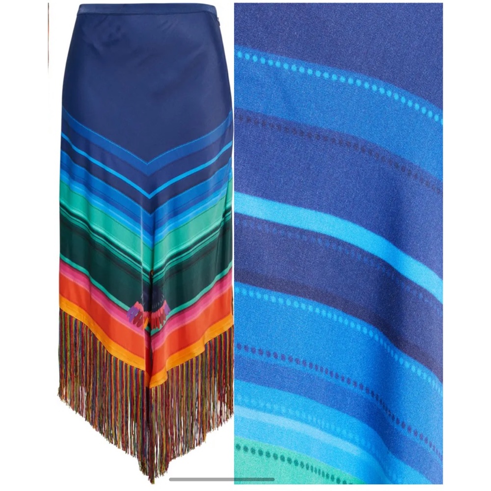🎄 FARM Rio Rainbow Macaws Scarf Midi Skirt - Picture 4 of 15